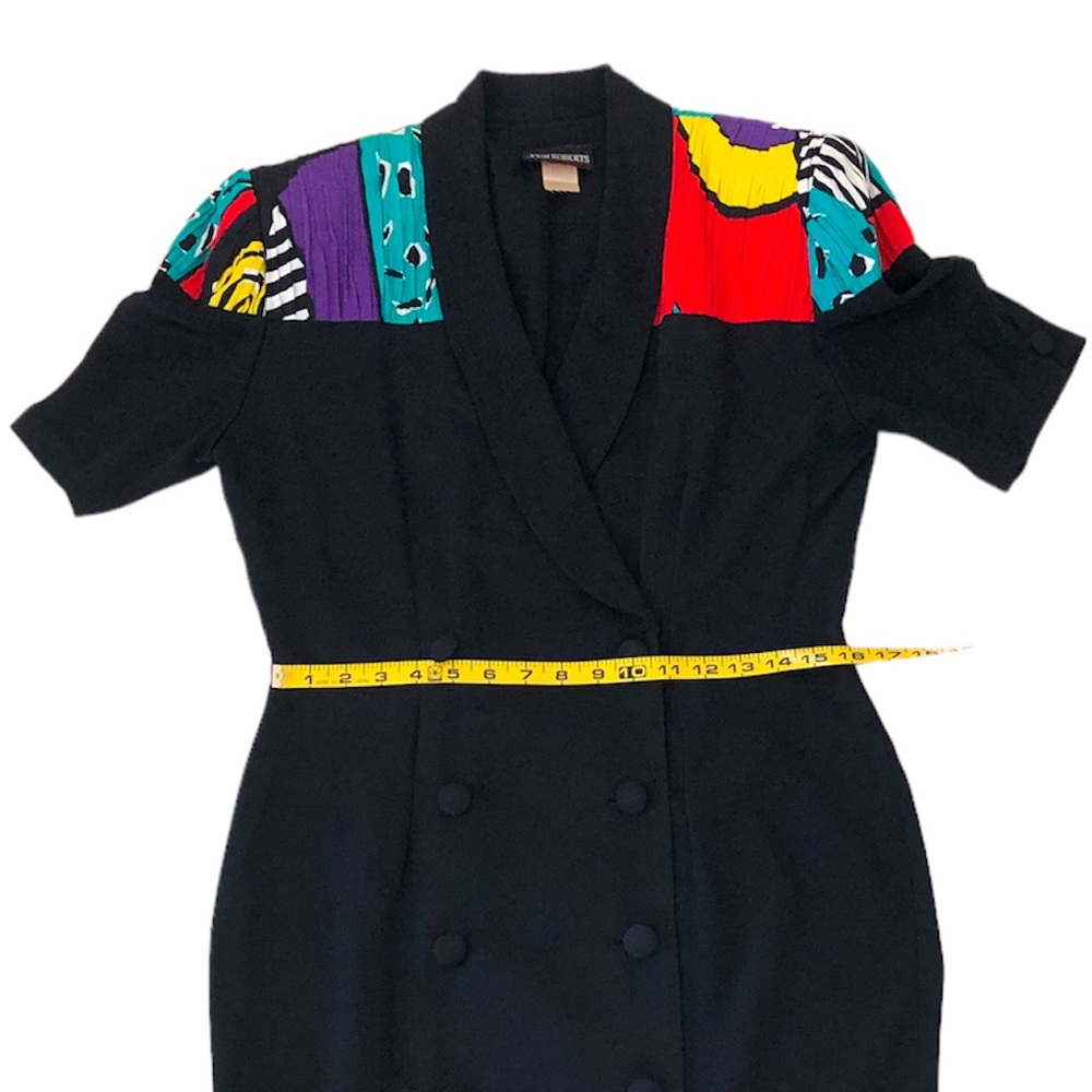 John Roberts Vintage 90s Black Coat Dress Size 7/8 - Picture 8 of 12